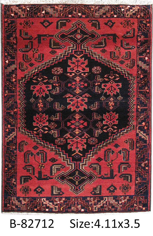 3.5 x 5 Iran Geometric Tribal Hamadan Rug #PIX-82712