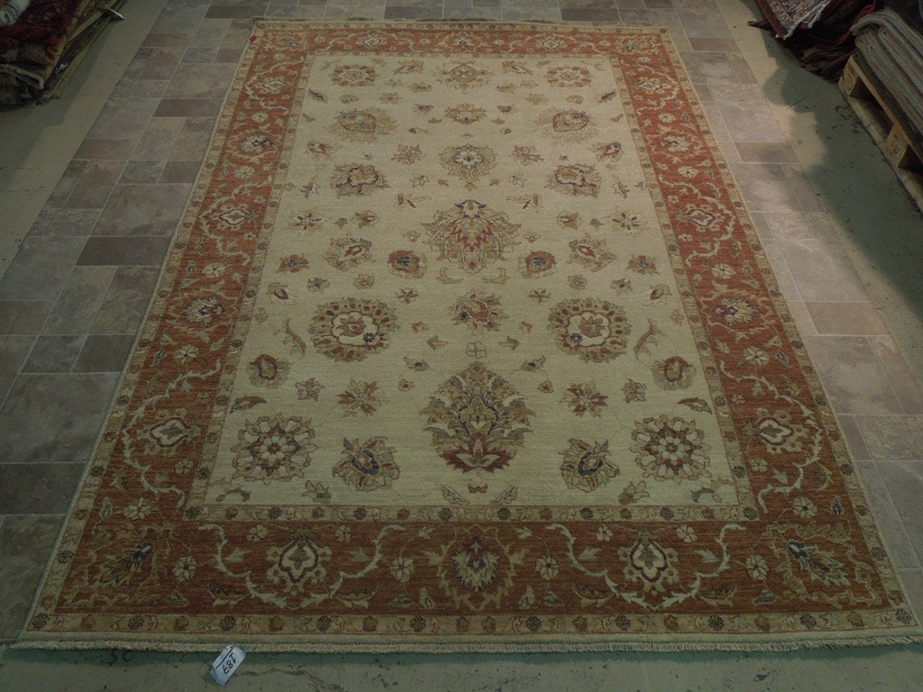 7 x 10 Quality Natural Wool Handmade Chobi Rug #B-74039