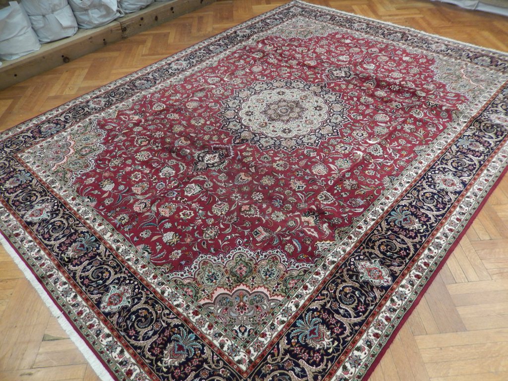 9.8 x 12.10 High Quality Authentic Persian Tabriz Rug Handmade Iran Wool and Silk 400 KPSI #PIX-21871
