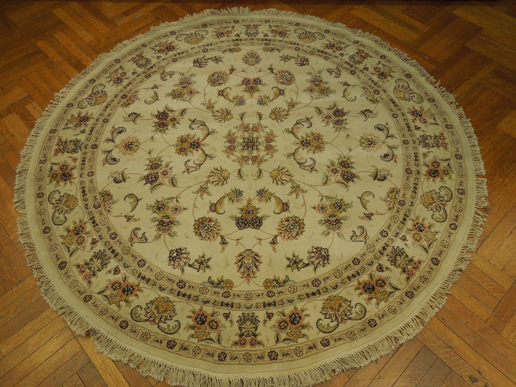 7 x 7 Round High Quality Handmade Rug Wool and Silk #PIX-20879