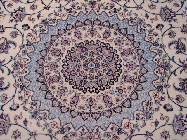 6.8 x 10 Fine Persian Nain Rug Wool and Silk 500 KPSI 6 La #PIX-9497