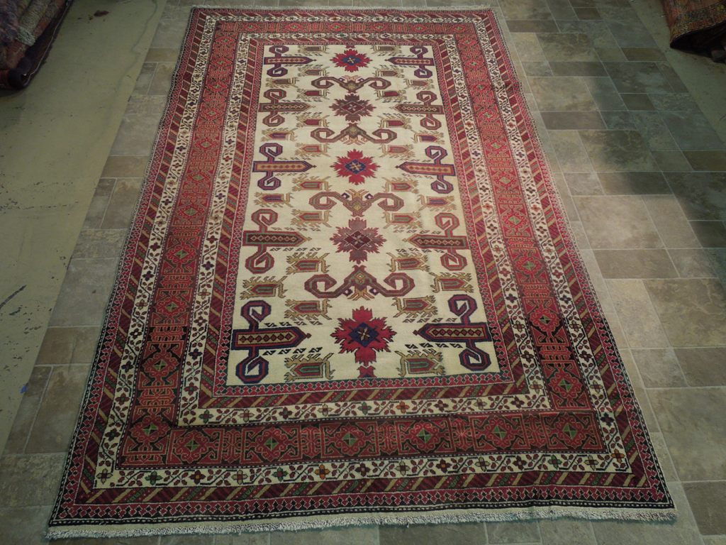 6 x 9.8 Handmade Wool Shirvan Azerbaijan Rug #B-73459