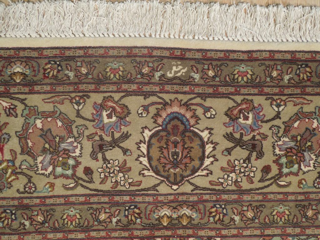 8.2 x 10.1 Authentic Persian Quality Wool and Silk 400 KPSI Tabriz Iran Rug BIRDs #PIX-18231