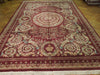 Load image into Gallery viewer, 10.2 x 14 Amazing Handmade Rug French Savanerie Wool Burgundy Gold #PIX-17317