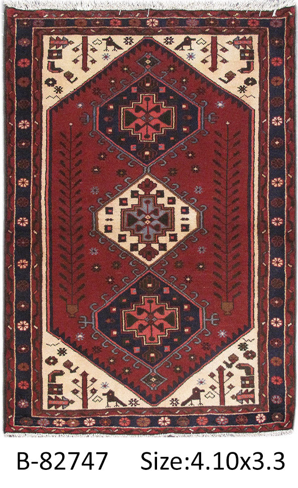 3.5 x 5 Iran Tribal Rug Hamadan #PIX-82747