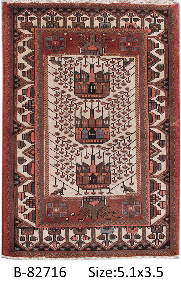3.5 x 5 Persian Tribal Ethnic Hamadan Rug #PIX-82716