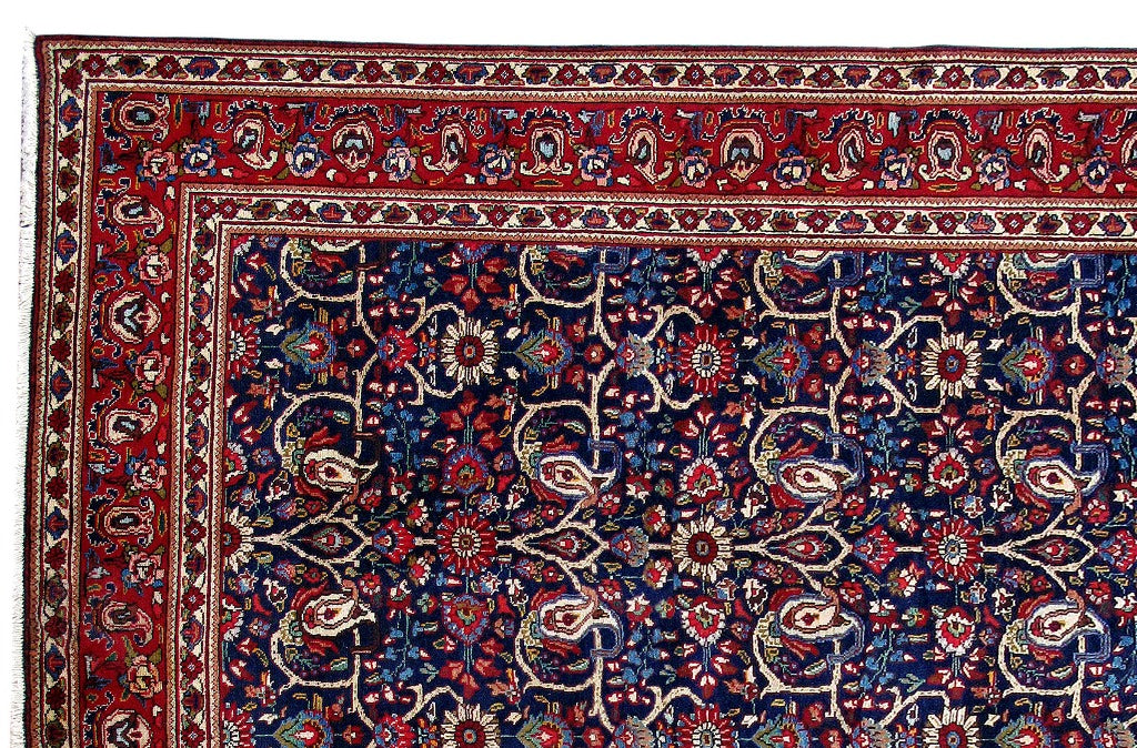 8.1 x 11 Persian Tabriz Wool Rug BLUE #B-80838