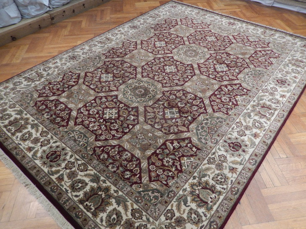 9 x 12 Handmade Jaipur Rug Burgundy #PIX-21893