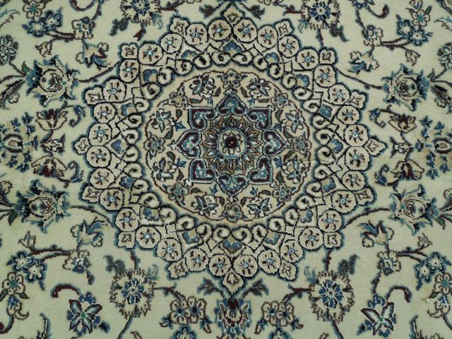 5.1 x 8.1 Signed Persian Nain Rug 9 La Wool and Silk Iran #PIX-16691