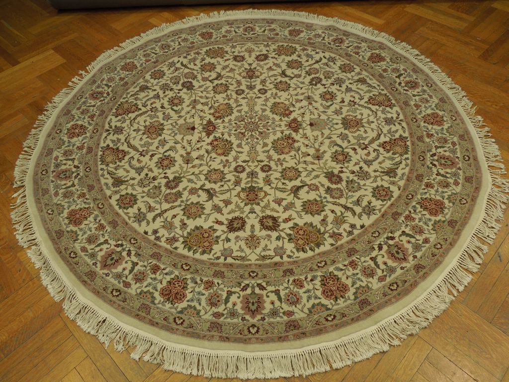8 x 8 ROUND  High Quality Wool and Silk Rug #PIX-20880