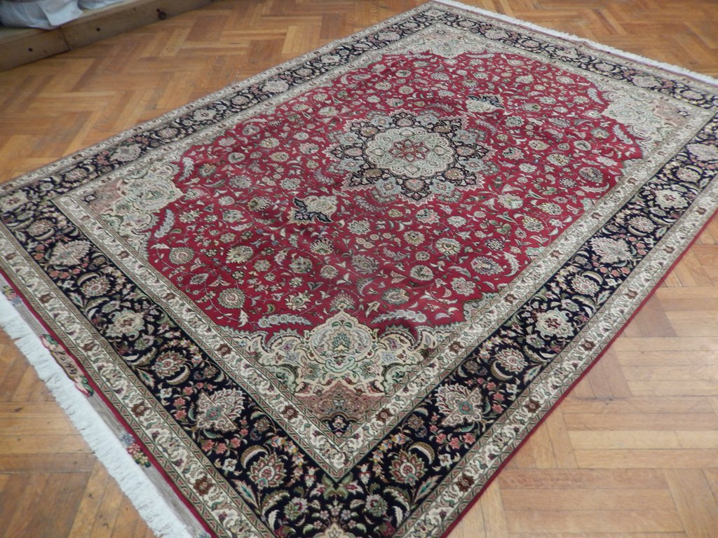 8.2 x 11.5 Signed Authentic Persian Tabriz Rug Wool and Silk High End Handmade Iran #PIX-21881