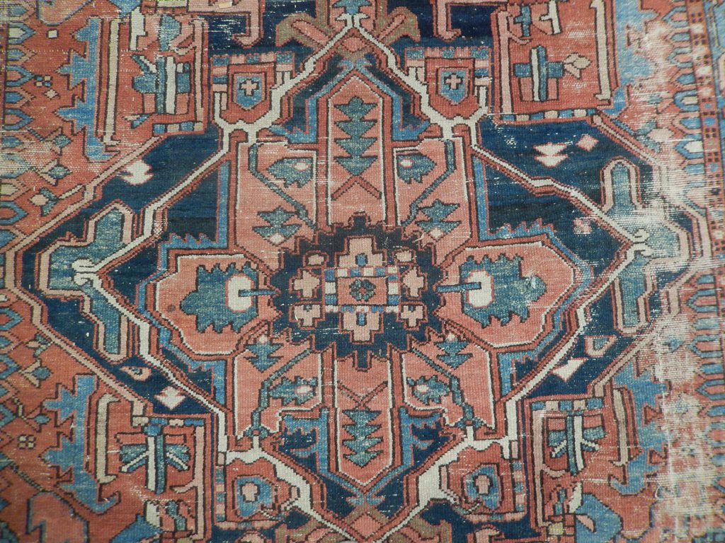 7.3 x 11.3 Authentic Old Persian Heriz Serapi Rug 1950's #PIX-23155