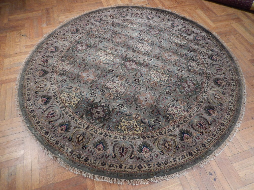 8 x 8 Feet Round Quality Handmade Jaipur Rug #PIX-22456