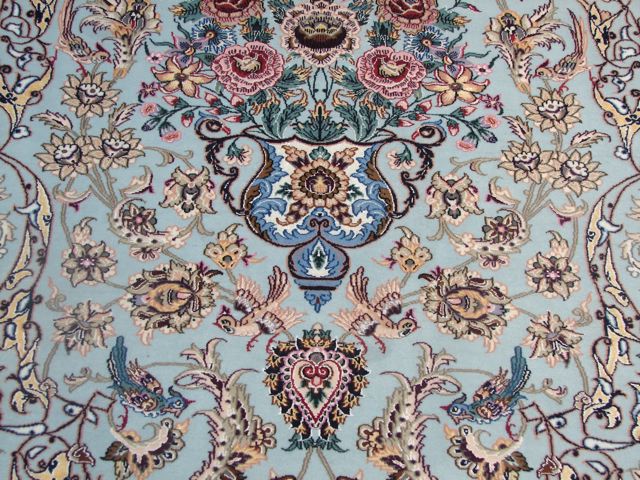 5 x 7.5 Super Fine Authnetic Persian Isfahan Rug Signed Wool and Silk 500 Kpsi #PIX-8891