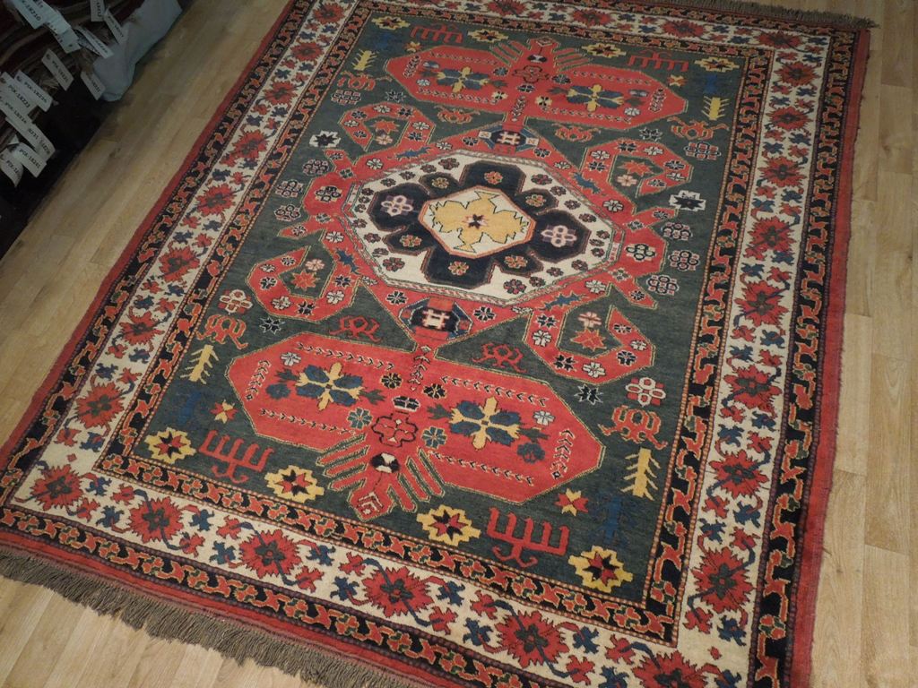 6 x 7 Hand-Knotted Kazak Rug Wool on Wool #PIX-19269