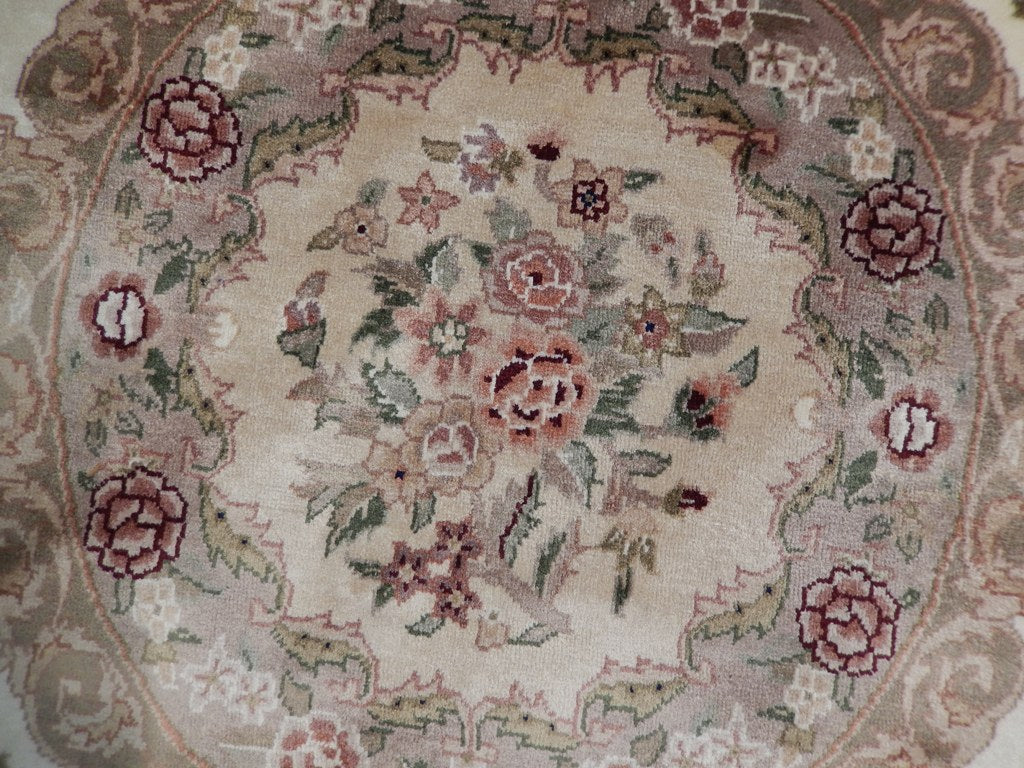 7.0 x 7.0 Feet ROUND Bamboo Silk Handmade Rug #PIX-21087