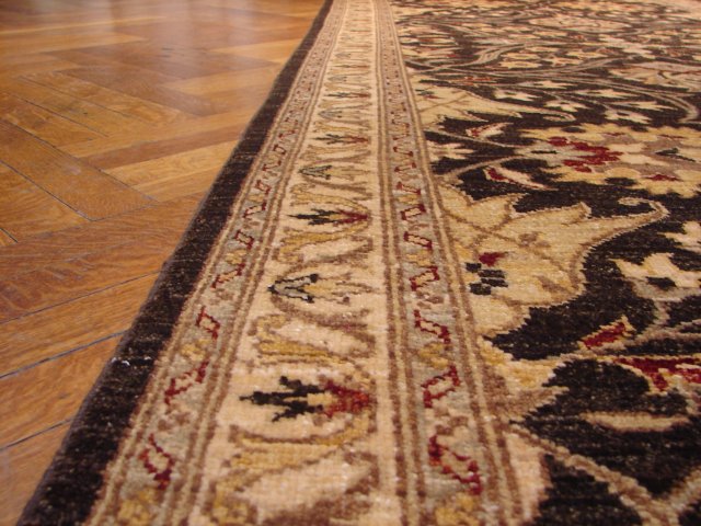 3.10 x 11.10 Wide Runner Natural Wool Dark BROWN #PIX-9932