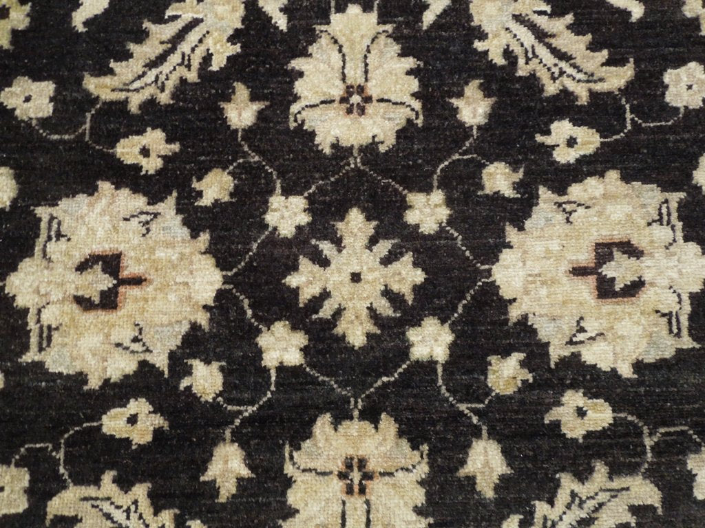 4 x 6 Black Peshawar Chobi Rug Natural Wool #PIX-20198