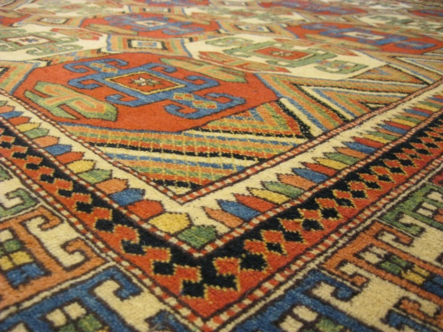 6' x 7' Chechen Kazak Rug Wool on Wool #PIX-15920