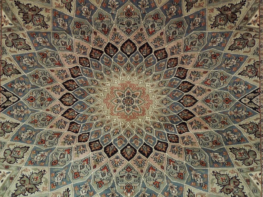8 x 10.4 Fine Handmade Kashmir Rug Exotic Dom Esfahan Pattern #PIX-19925