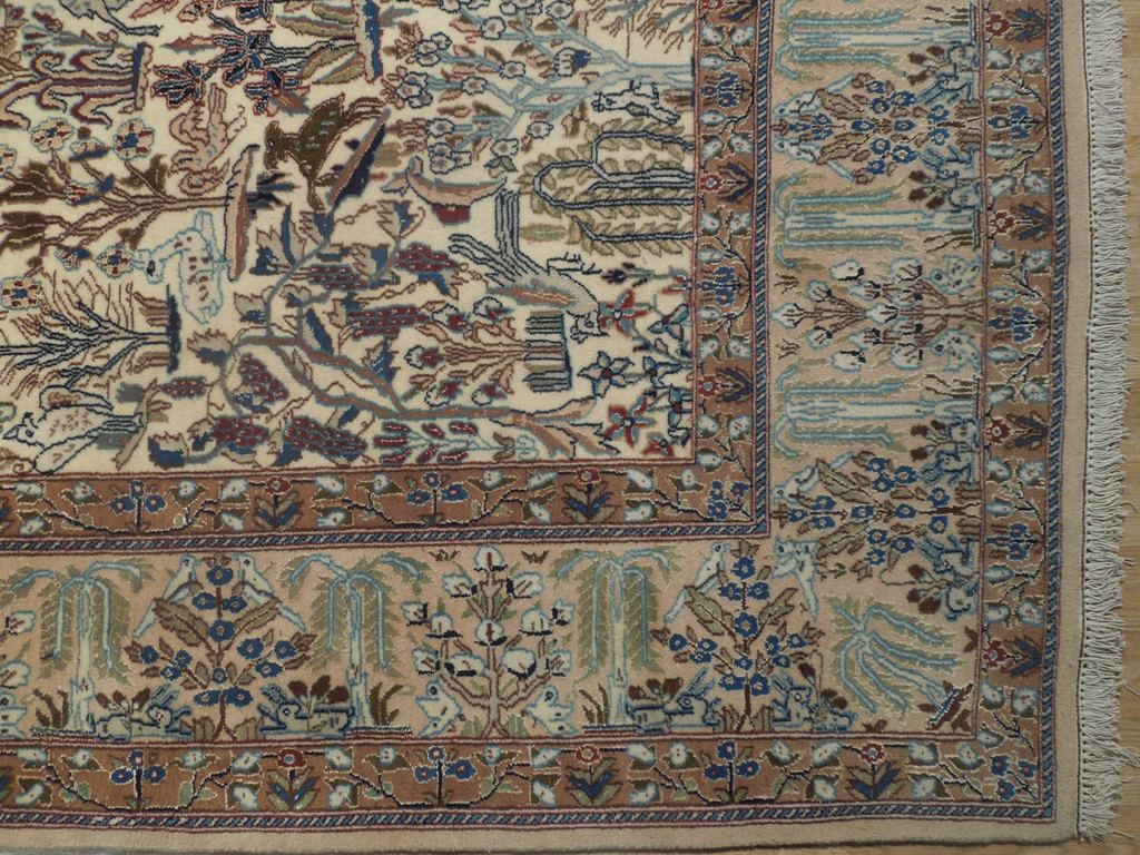 6.9 x 11 Authentic Fine Persian Nain Rug EXOTIC RARE Trees Birds Animals #PIX-18233