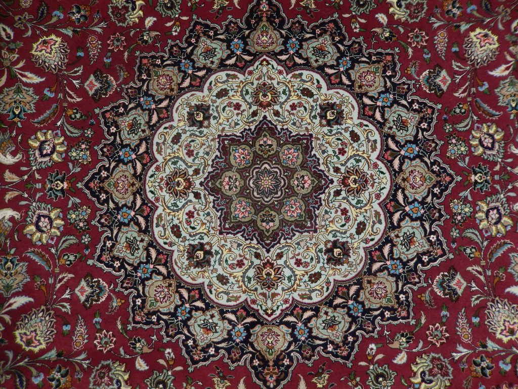 9.8 x 12.10 High Quality Authentic Persian Tabriz Rug Handmade Iran Wool and Silk 400 KPSI #PIX-21871