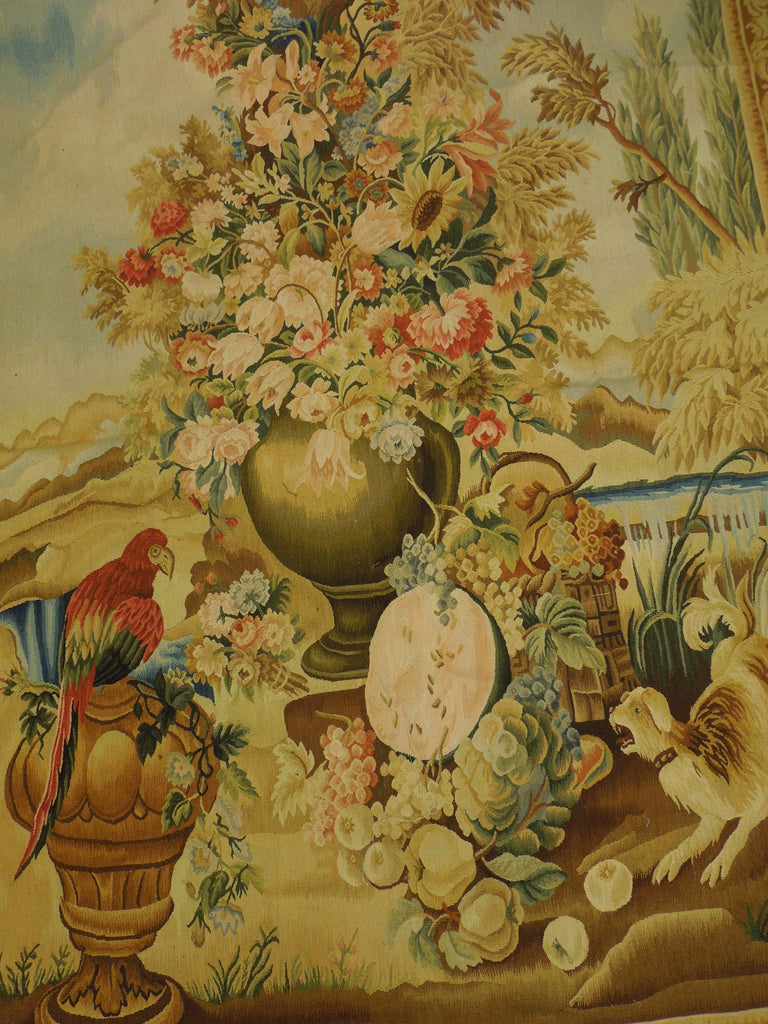 4.4 x 6 Beautiful Hanging Tapestry Art Handmade Rug Wase, dog, Flowers #PIX-25828