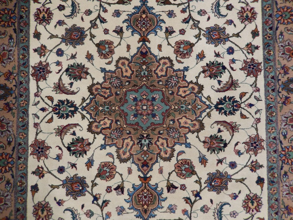 4.3 x 7 Handmade Persian Tabriz Wool Silk Rug 400 KPSI #PIX-21795