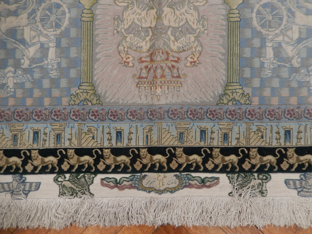 9 x 13.6 super Fine Quality Authentic Persian Tabriz Rug 70 Raj 500 Kpsi Wool and Silk On Silk Foundation Akhte Jamshid Iran Ancient #PIX-21911