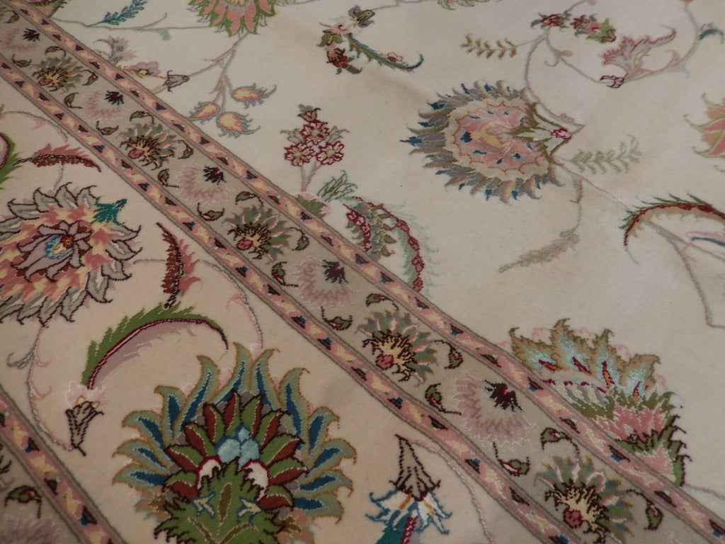 8.2 x 11.2 High Quality authentic Persian Tabriz Rug Handmade Iran Wool and Silk 400 KPSI  All Over Pattern #PIX-21862