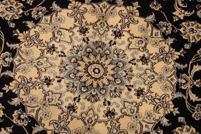 8 x 11.4 Authentic Persian 9 La Nain Rug  Wool and Silk Blue #PIX-14346