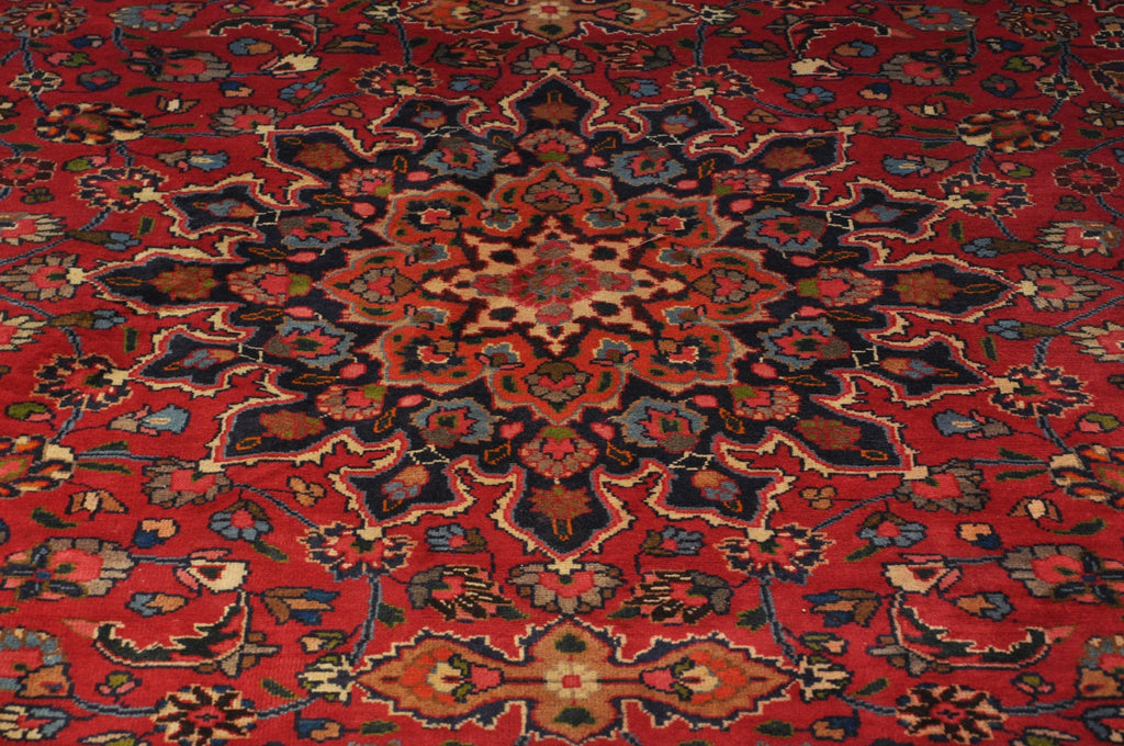 9.6 x 12.6 Persian Mashad Rug  Wool Handknotted #B-78891