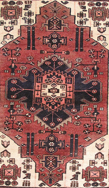 3.8 x 5 Persian Hamadan Rug Tribal #PIX-82699