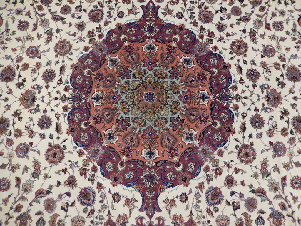 9.5 x 13.2 High Quality Authentic Persian Tabriz Rug Handmade Iran Wool and Silk on Silk 500 KPSI  #PIX-21864