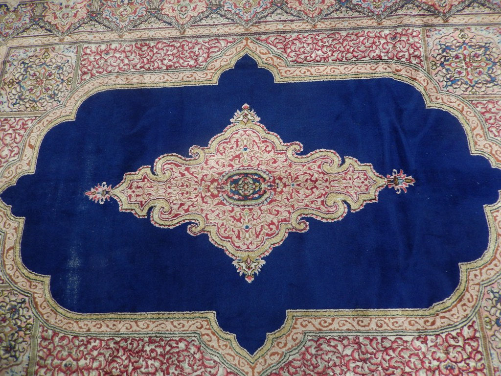 8.2 x 11.4 Authentic Persian Kerman Rug Classic Royal Blue #PIX-23418