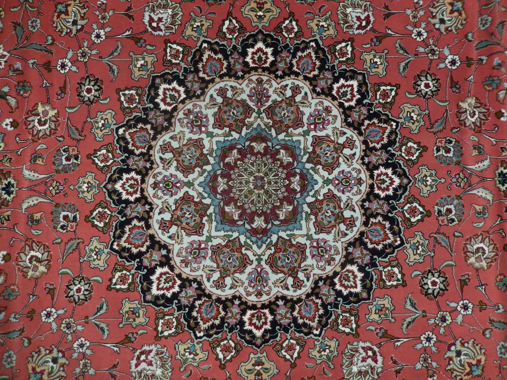 8 x 11.6 Authentic Handmade Iran Tabriz Rug Wool and Silk High Quality 400 KPSI #PIX-21880
