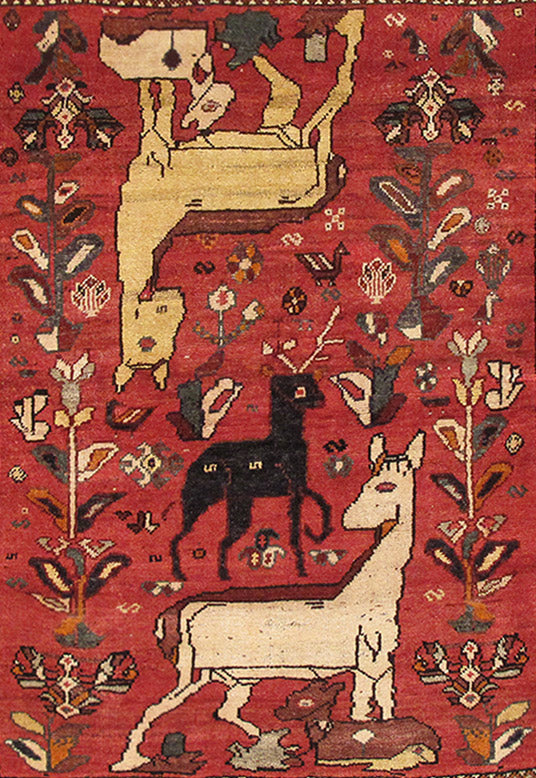 4' x 5' Persian Hamadan Rug #PIX-82668