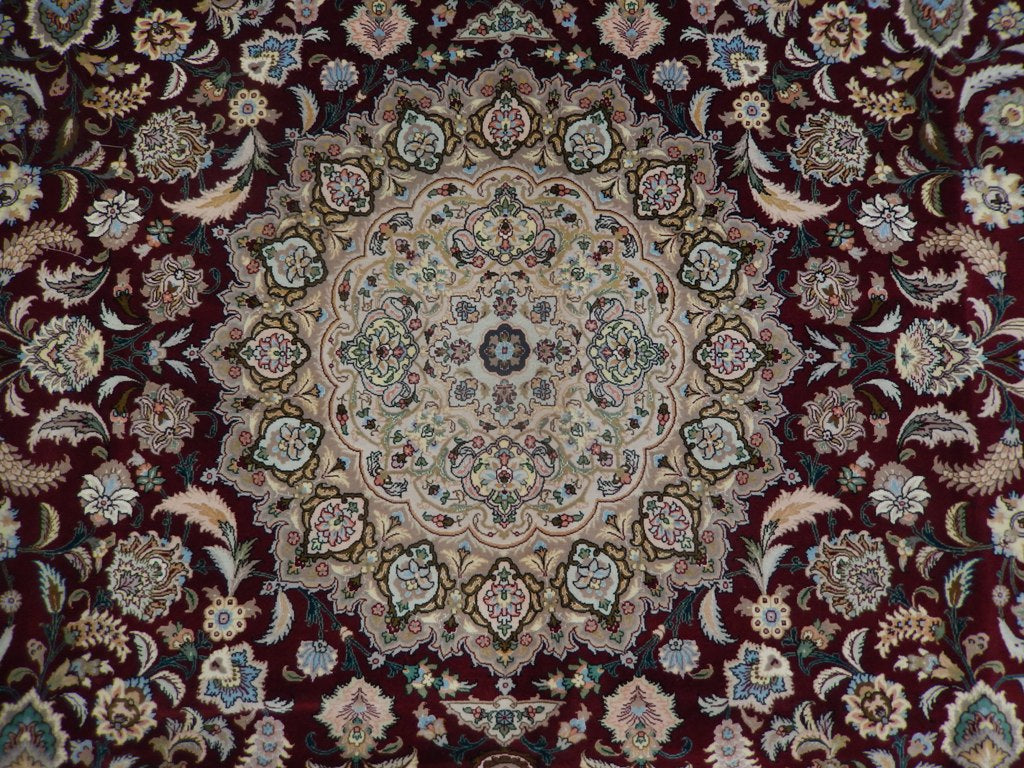8.2 x 11 Amazing High Quality Authentic Persian Tabriz Rug Wool and Silk Iran #PIX-21882
