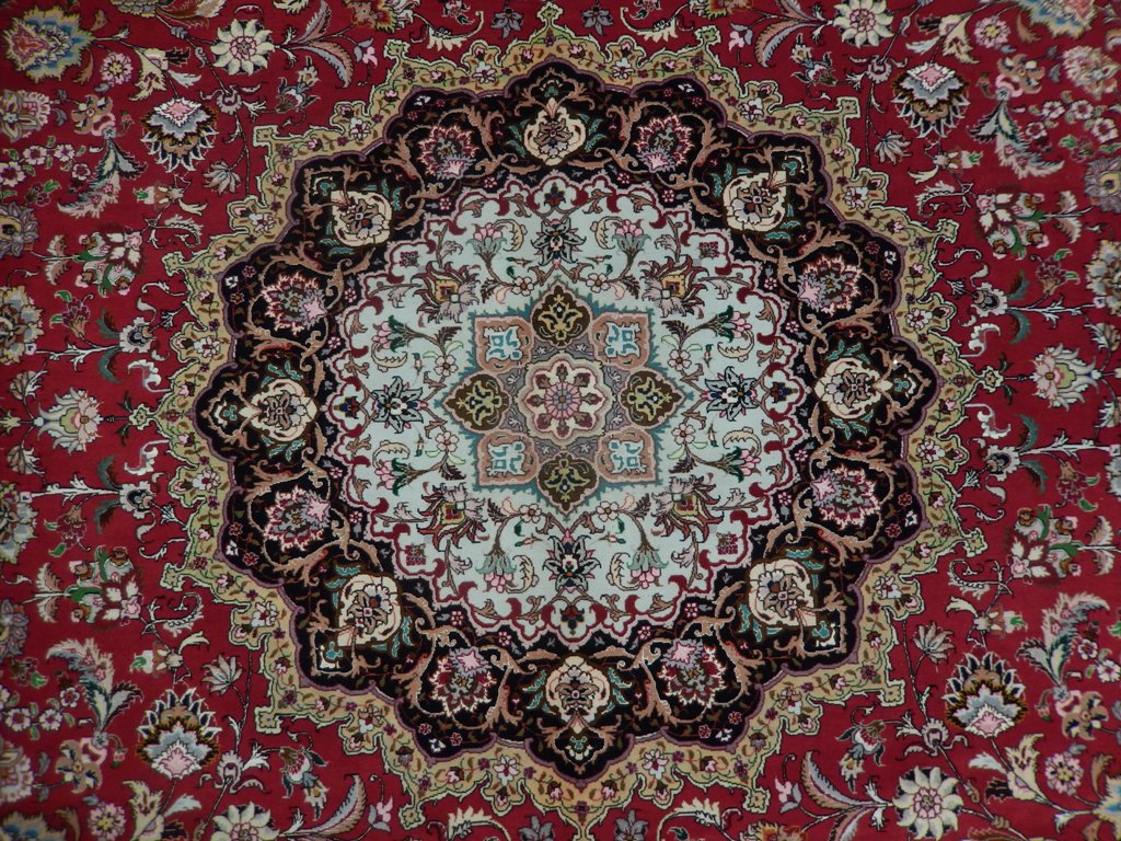 9.10 x 12.8 High Quality Authentic Persian Tabriz Rug Handmade Iran Wool and Silk 400 KPSI #PIX-21905