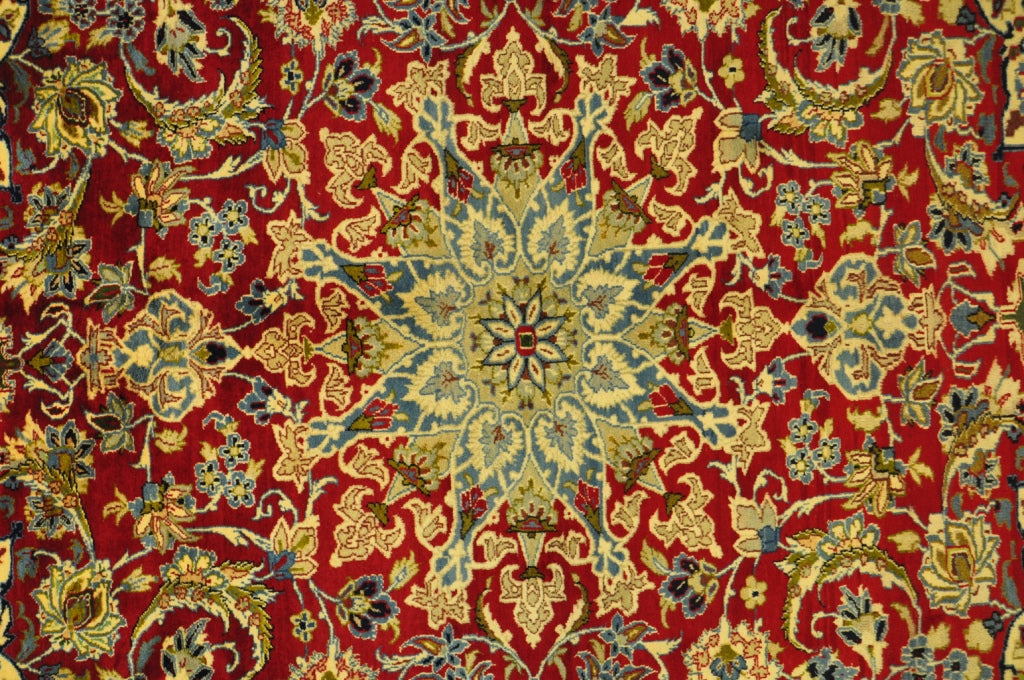 8.4 x 10.10 Persian Najaf Esfahan Wool Rug RED BLUE #PIX-28965
