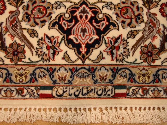 5 x 7.9 High Quality Authentic Persian Esfahan Rug Wool and Silk on Silk 500 KPSI #PIX-4219