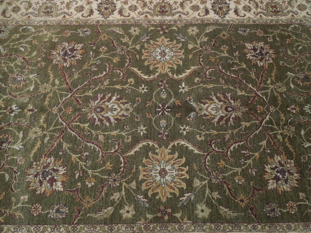 5.5 x 8.6 GREEN Quality Handmade Wool Ziglar Rug #B-74029