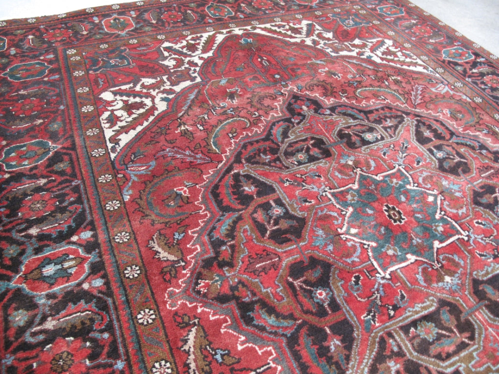 6.3 x 9.4 Persian Heriz Rug Tribal Iran #B-81286