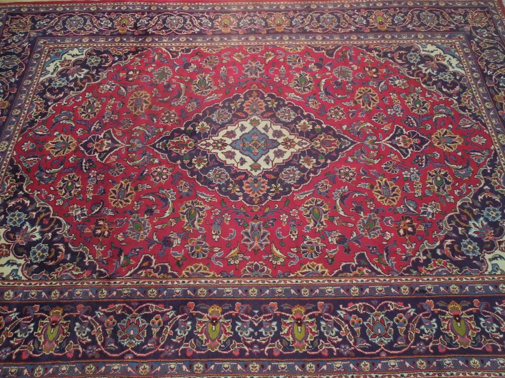 6.9 x 9.9 Semi Antique Traditional Persian handmade Classic Kashan Rug #B-72159