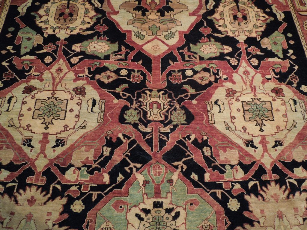 9 x 12 Great Zigler Peshawar New Rug Hand-Knotted Afghanistan Reproduction Black #PIX-18418