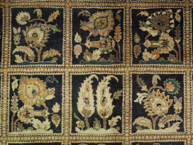 10.4 x 13.7 Unique Handmade Agra Rug Black #PIX-16711 B