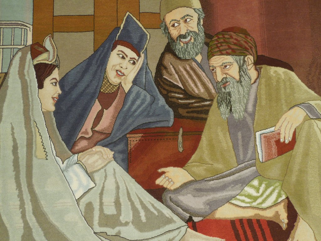 3.3 x 5 Pictorial Authnetic Parsian Handmade Rug Iran 400 Kpsi Fortune Reader #PIX-25681