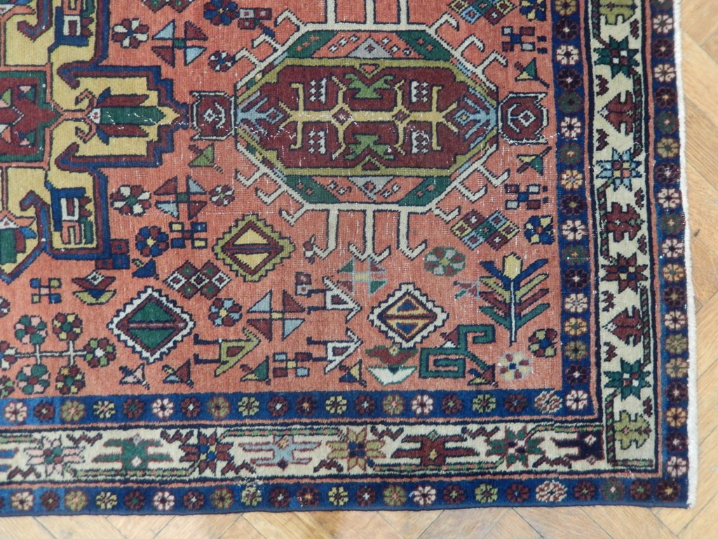 3 x 14.2 Semi-Antique  Persian Heriz Karaja Runner #PIX-22828