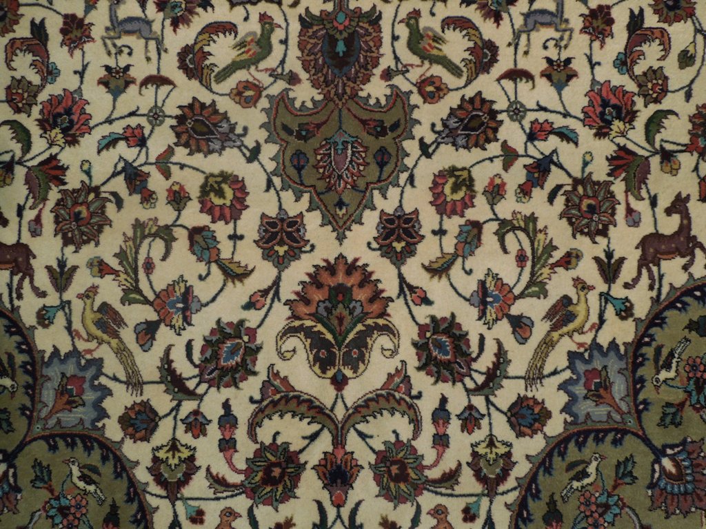 6 x 9.8 High Quality Authentic Persian Tabriz Rug Handmade Iran Wool and Silk 400 KPSI #PIX-18146