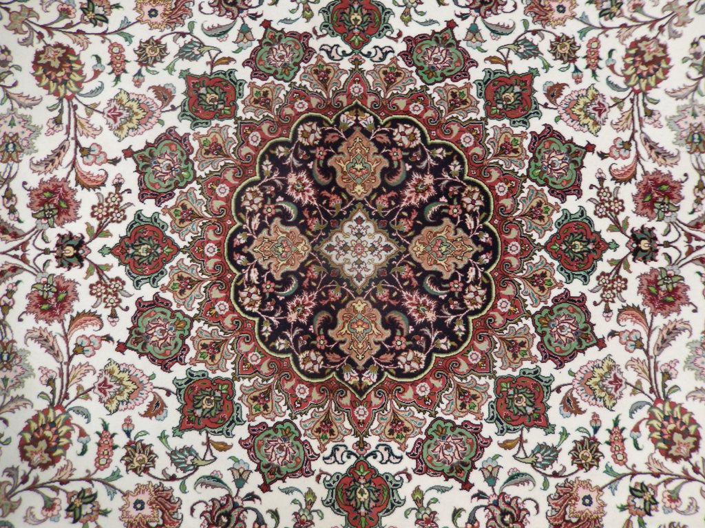10 x 13 Genuine Persian Tabriz Rug Handmade Iran Wool and Silk 400 KPSI #PIX-21904